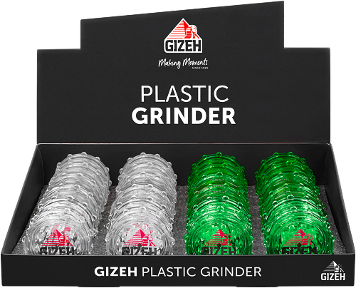 GIZEH - Plastic Grinder - 60mm - 2 Layers - Display - 24 Stück