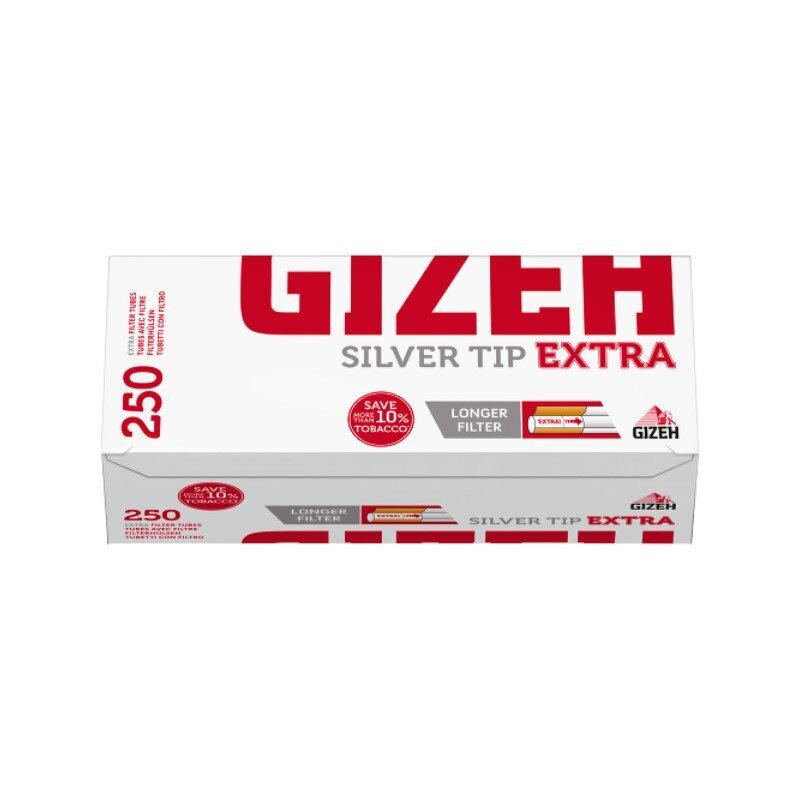 GIZEH - Tubes / Hülsen - Silver Tip Extra - Box - 250 Stück