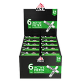 GIZEH Aktivkohle Filter 6mm (10 x 34Stk)