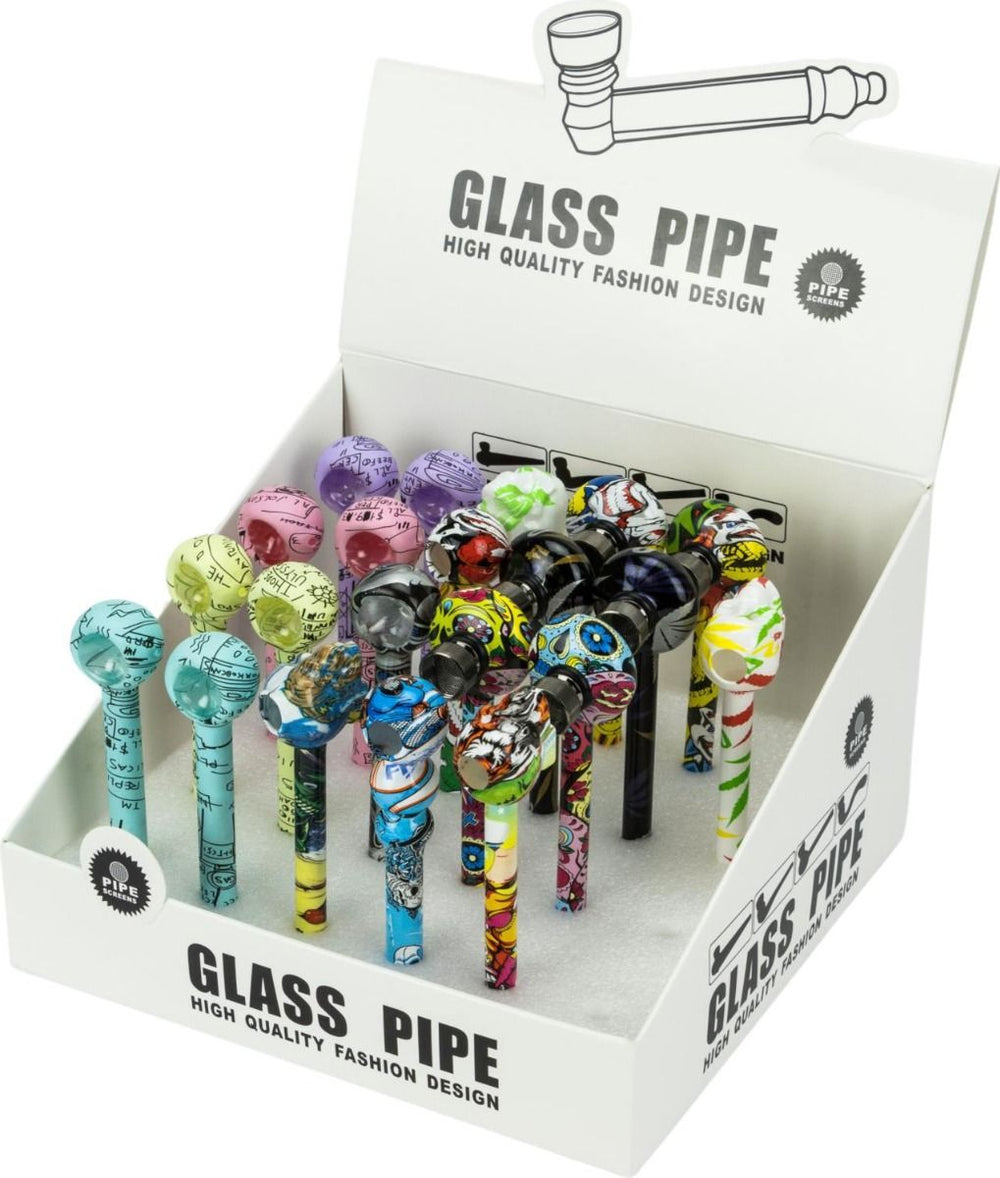 Purpfeife Graffiti, Glas - 24 Stk