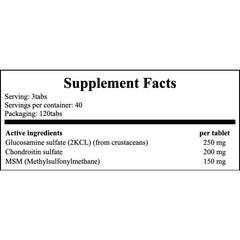 Glucosamine, Chondroitin & MSM - 120tabs.