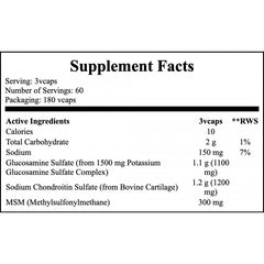Glucosamine & Chondroitin WITH MSM - 180caps x12