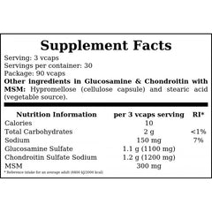 Glucosamine & Chondroitin with MSM - 90vcaps