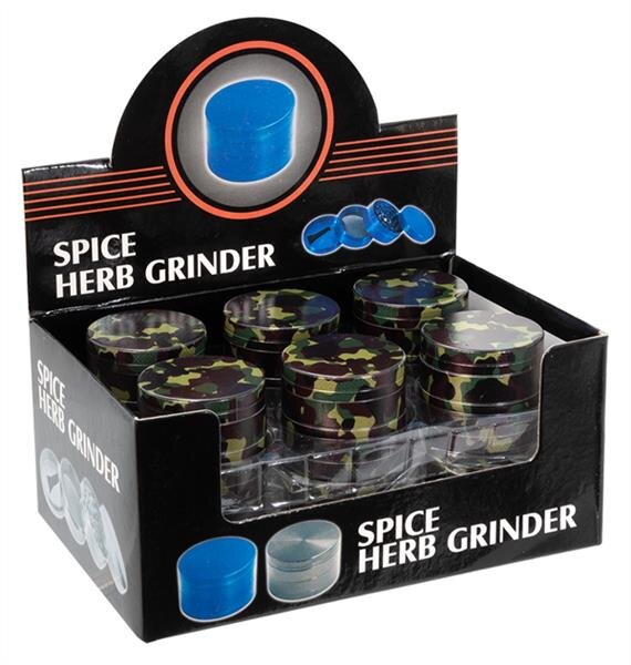 Grinder Metall Military Camouflage - 40mm - 4 Layers - Display - 12 Stück