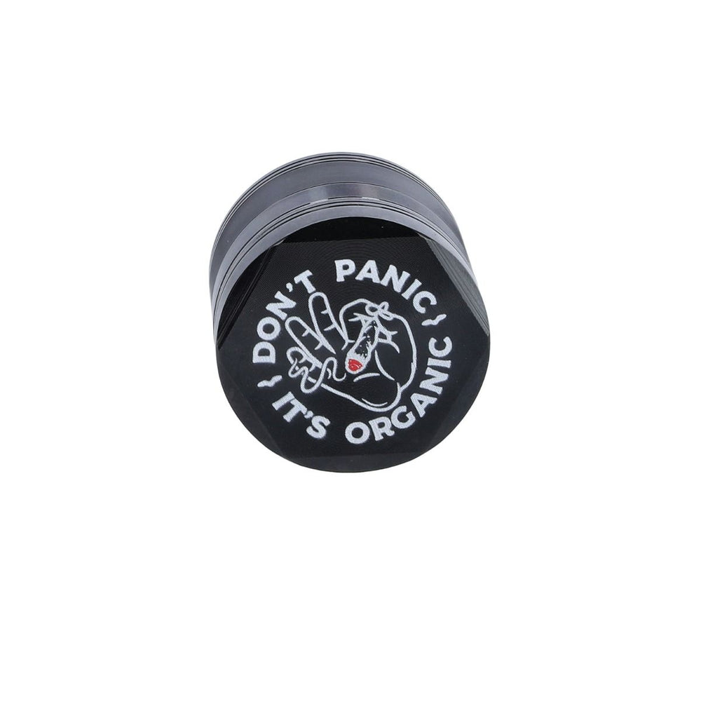 Grinder Aluminium Don't Panic, schwarz, 4tlg.