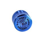 Grinder Aluminium Don't Panic, blau, 4tlg.