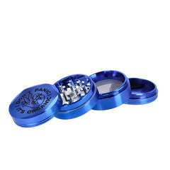 Grinder Aluminium Don't Panic, blau, 4tlg.