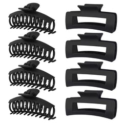 Haarklammer Gross 8er-Set, schwarz