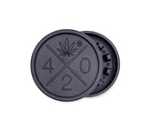 Hemp Grinder - 420 Logo - 55mm - 2 Layers - Display - 8 Stück