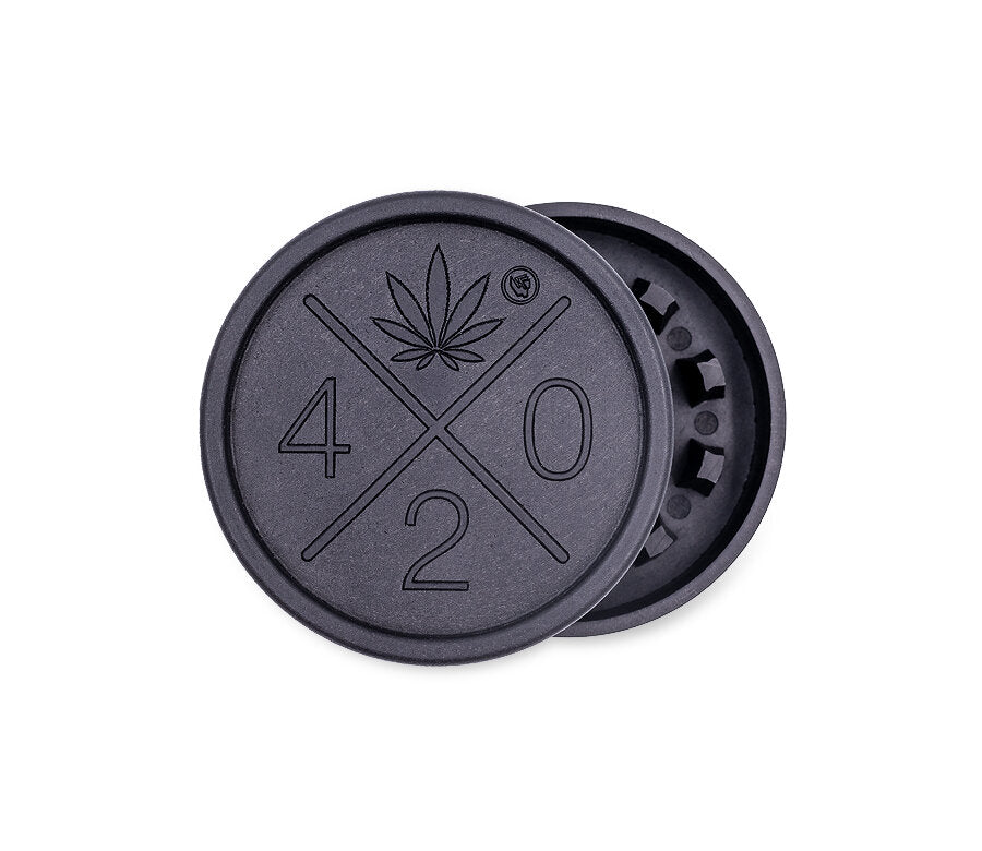 Hemp Grinder - 420 Logo - 55mm - 2 Layers - Display - 8 Stück
