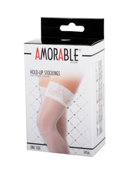 Amorable by Rimba - Halterlose Strümpfe - One Size - Weiß