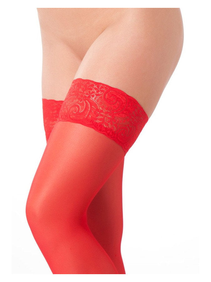 1: Amorable by Rimba - Halterlose Strümpfe - One Size - Rot