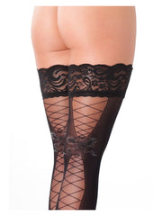 Amorable by Rimba - Halterlose Strümpfe - One Size - Schwarz