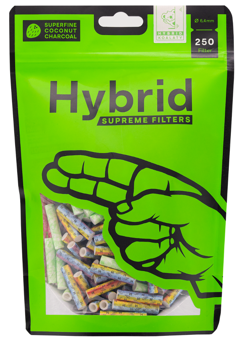 6 x 250er Bag Hybrid Supreme Aktivkohlefilter Bunt - 6.4mm