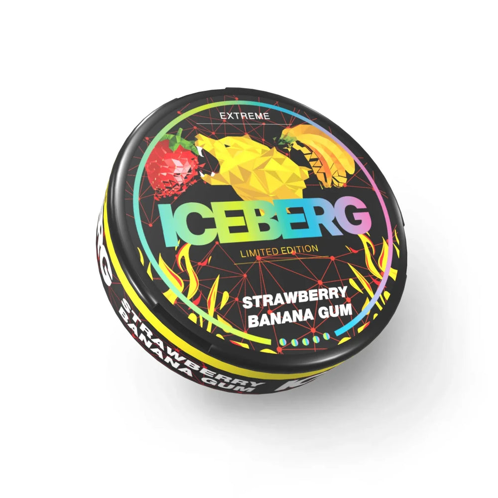 ICEBERG - Strong - Strawberry Banana Gum - All White Snus - 50mg/g - 16g