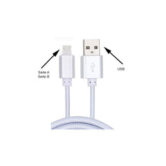*iPhone & Android 2in1 Lade- und Datenkabel, 1 m, silber
