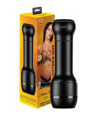 Kiiroo - Combo Set aus Interaktiver Saugmasturbator PowerBlow und FeelStar Victoria June Mouth Stroker - Schwarz