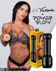 Kiiroo - Combo Set aus Interaktiver Saugmasturbator PowerBlow und FeelStar Victoria June Mouth Stroker - Schwarz