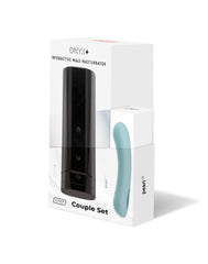 Kiiroo - Paar-Set aus Masturbator Onyx+ und G-Punkt-Vibrator Pearl 2+ - Schwarz & Türkis