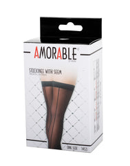 Amorable by Rimba - Strümpfe mit Naht - One Size - Schwarz