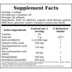 Krill Oil 1000mg - 60softgels