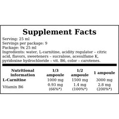 L-Carnitine 3000 Extreme Shot Glasampulle SAFT - 25ml - Orange x9