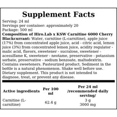L-Carnitine 60000 KSW - 500ml - Cherry Blackcurrant x12