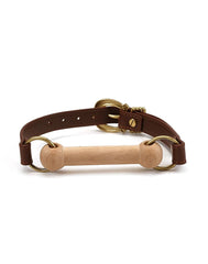 Liebe Seele - Leder Blinders mit Knebel - Schwarz, Braun & Gold