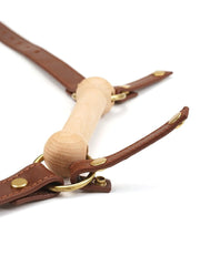 Liebe Seele - Leder Blinders mit Knebel - Schwarz, Braun & Gold