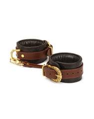 Liebe Seele - Handschellen aus Leder - Schwarz, Braun & Gold
