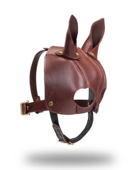 Liebe Seele - Ledermaske mit Ohren - Schwarz, Braun & Gold