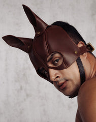 Liebe Seele - Ledermaske mit Ohren - Schwarz, Braun & Gold
