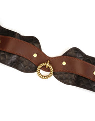 4: Liebe Seele - Haltungshalsband aus Leder mit Leine - Schwarz, Braun & Gold