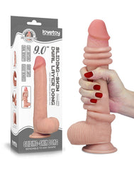 1: LoveToy - Sliding Skin Dildo 9" / 23 cm (Ø 3.5 CM) - Nude
