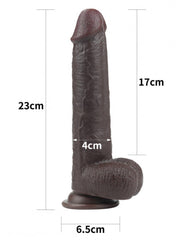 LoveToy - Sliding Skin Dildo 23 cm - Schwarz