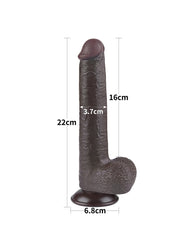 LoveToy - Sliding Skin Dildo 22.8 cm - Schwarz