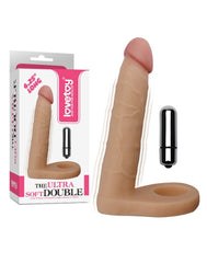 LoveToy - The Ultra Soft Double Vibrierender Dildo 16 cm - Nude