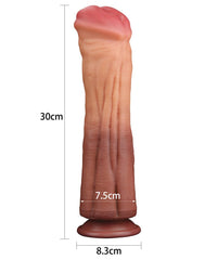 LoveToy - Dildo mit Adern 30 cm - Nude/Braun