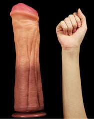 LoveToy - Dildo mit Adern 30 cm - Nude/Braun