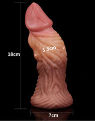 LoveToy - Dildo met Adern 18 cm - Nude/Braun