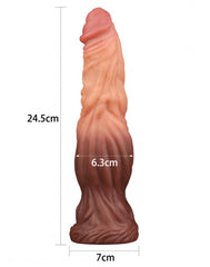LoveToy - Dildo mit Adern 24.5 cm - Nude/Braun