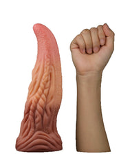 LoveToy - Dildo mit Zunge 25.4 cm - Nude/Braun