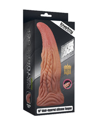 LoveToy - Dildo mit Zunge 25.4 cm - Nude/Braun