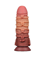 LoveToy - Extremer Dildo mit Seilmotiv 24 cm - Braun & Nude