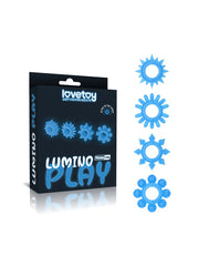 LoveToy - Lumino Play Cockring 4er Set - Glow in the Dark