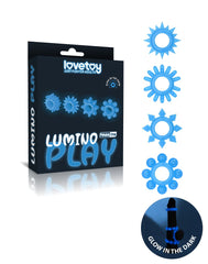 LoveToy - Lumino Play Cockring 4er Set - Glow in the Dark