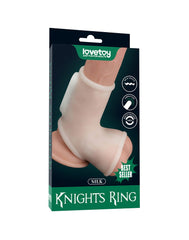 LoveToy - Silk Knights Ring - Vibrierende Penishülle - Weiß