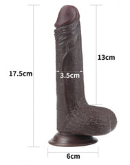 LoveToy - Sliding Skin Dildo 17.5 cm - Schwarz