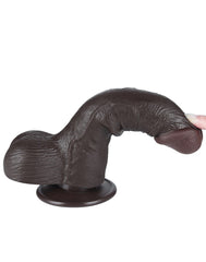 LoveToy - Schiebe-Skin-Dildo 19,5 cm (Ø 3,7 cm) - Schwarz