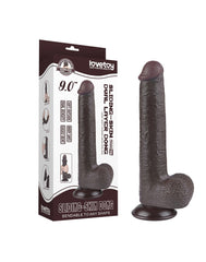 LoveToy - Hautgleitdildo 22 cm (Ø 3,7 cm) - Schwarz